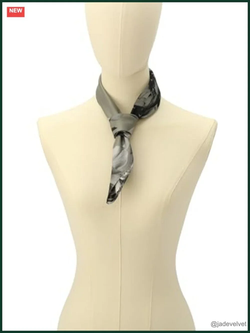 100% Silk Bandana, Barbwire Print, Zig-Zag Hem, Large Size, Versatile Styling